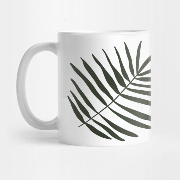 Dark Green Tropical Palm Fan Leaf by podartist